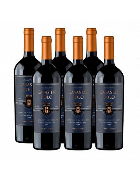 Pack 6 Cabernet Sauvignon, Premium, Family Reserve, Casas de Polo