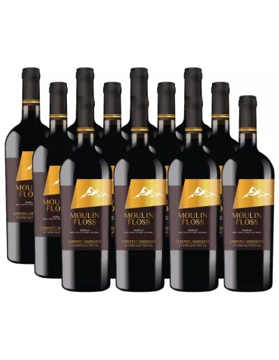 Vino Premium de Exportación Pack 12 Cabernet Sauvignon, Gran Selección, Moulin Floss