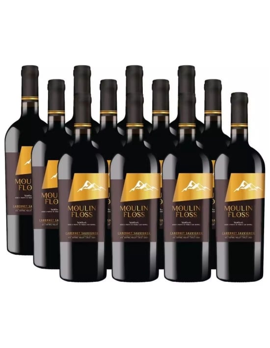 Vino Premium de Exportación Pack 12 Cabernet Sauvignon, Gran Selección, Moulin Floss