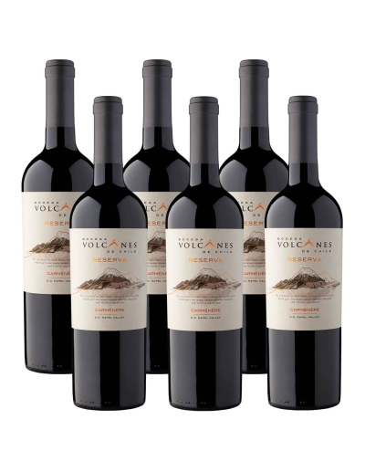 Pack 6 Carmenere Reserva Bodega Volcanes en Oferta
