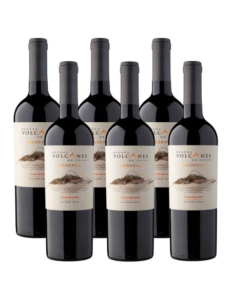 Pack 6 Carmenere Reserva Bodega Volcanes en Oferta