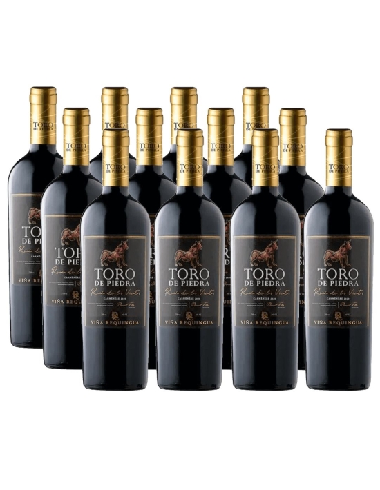 Pack 12 Carmenere, Rincón de los vientos, Toro de Piedra, Requingua