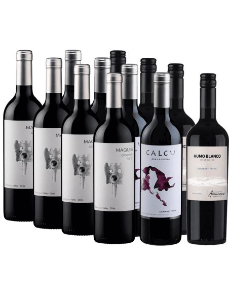 Pack Mix 12 Vinos Cabernet Franc, Maquis, Calcu, Humo Blanco