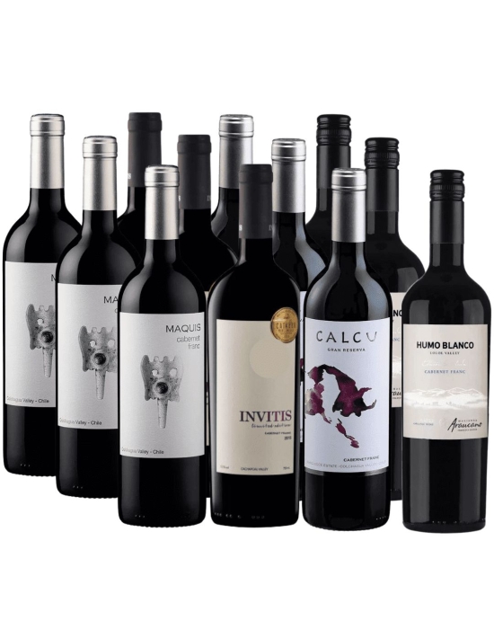Pack Mix 12 Vinos Cabernet Franc, Humo Blanco, Invitis, Maquis, Calcu