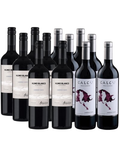 Mix 12 Vinos Cabernet Franc, Humo blanco, Calcu, Vinos Premium