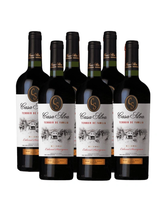 Pack 6 vinos, Cabernet Sauvignon,Terroir de Familia Reserva, Casa Silva
