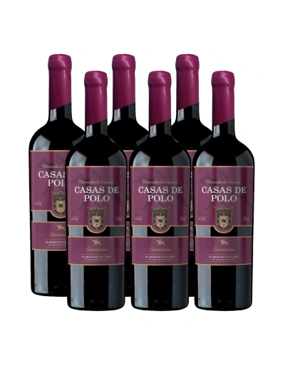 Pack 6 Carmenere, Súper Premium, Winemaker's Selection, Casas de Polo