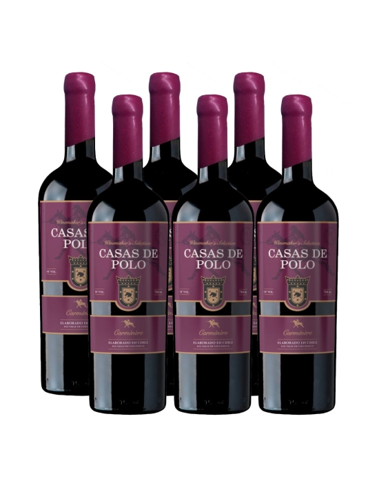 Pack 6 Carmenere, Súper Premium, Winemaker's Selection, Casas de Polo