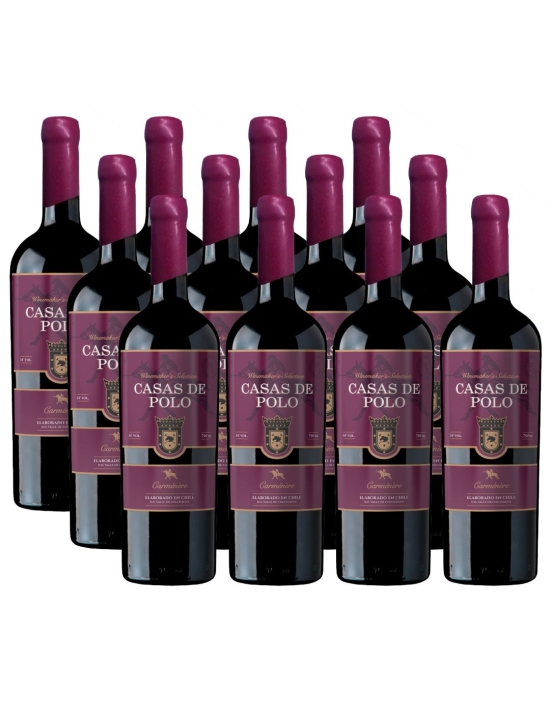 Pack 12 Carmenere, Súper Premium, Winemaker's Selection, Casas de Polo