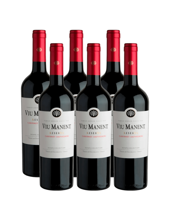 Pack 6 cabernet sauvignon, reserva, viu manent