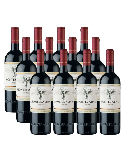 Pack 12 Merlot , premium, montes alpha, viña montes