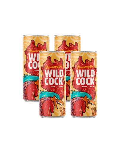 Pack 4 latas WildCock, StrawberryRed