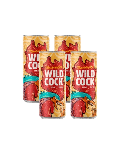 Pack 4 latas WildCock, StrawberryRed
