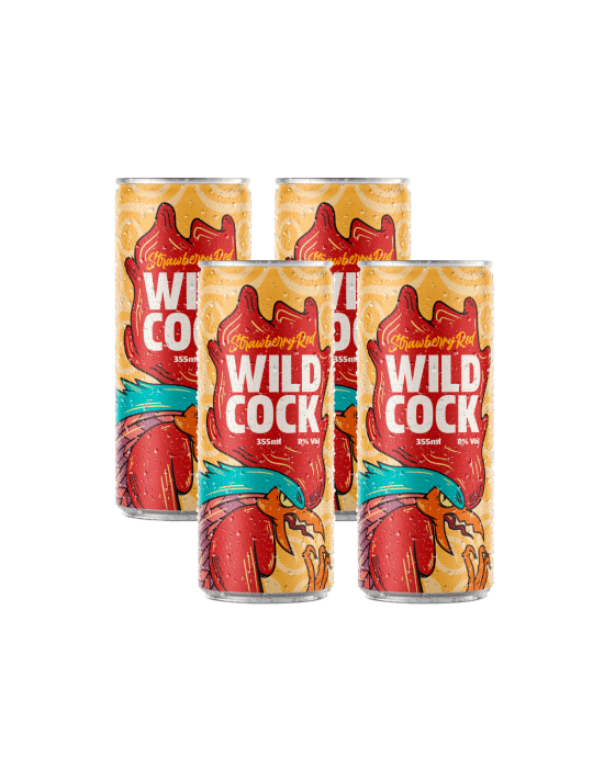 Pack 4 latas WildCock, StrawberryRed