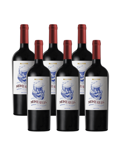 Pack 6 Merlot, Reserva, Momentos. Chateau los boldos