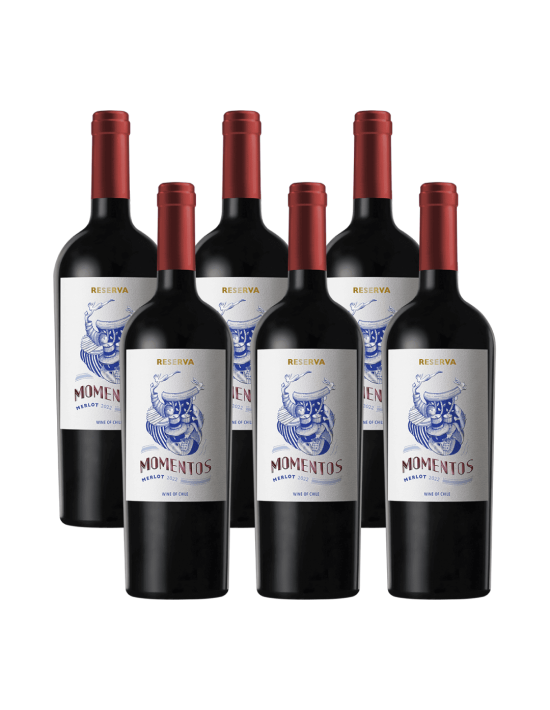 Pack 6 Merlot, Reserva, Momentos. Chateau los boldos