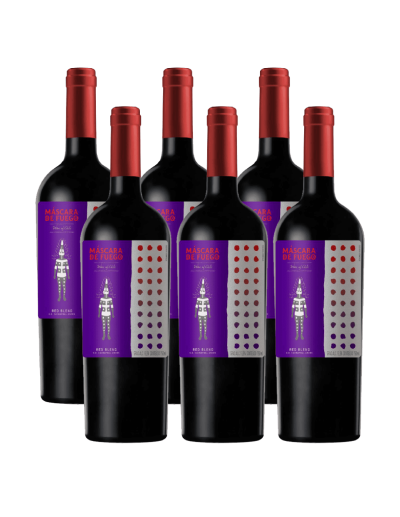Pack 6 Red Blend, Máscara de Fuego Red Blend, Chateau los boldos