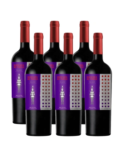 Pack 6 Red Blend, Máscara de Fuego Red Blend, Chateau los boldos