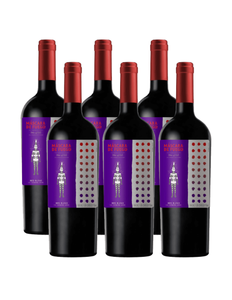 Pack 6 Red Blend, Máscara de Fuego Red Blend, Chateau los boldos