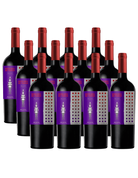 Pack 12 Red Blend, Máscara de Fuego Red Blend, Chateau los boldos