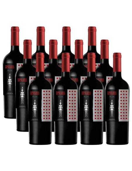 Pack 12 Carmenere, Máscara de Fuego, Chateau los boldos