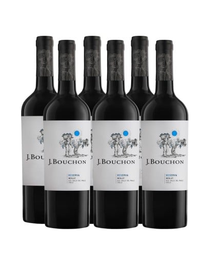 Pack 6 Merlot, reserva, J. Bouchon