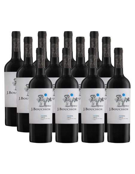 Pack 12 Merlot, reserva, J. Bouchon