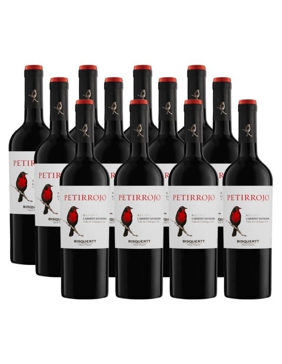 Pack 12 Cabernet Sauvignon, Petirrojo, reserva, Bisquertt