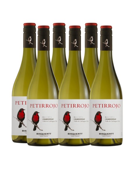 Pack 6 Chardonnay, Petirrojo, reserva, Bisquertt