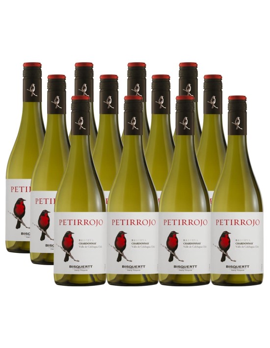 Pack 12 Chardonnay, Petirrojo, reserva, Bisquertt