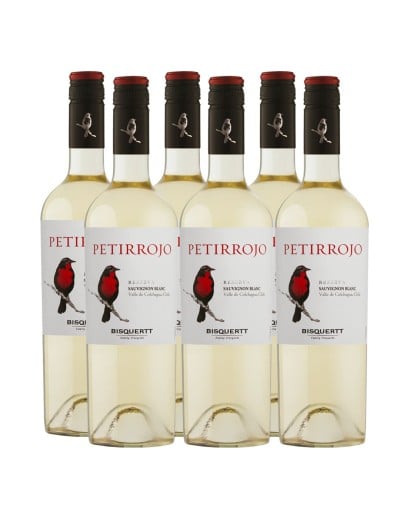 Pack 6 Sauvignon Blanc, Petirrojo, reserva, Bisquertt