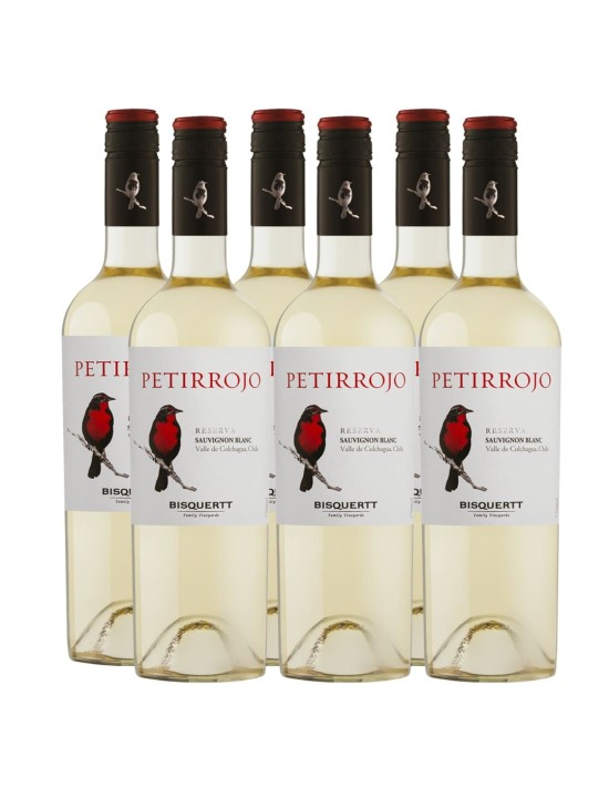 Pack 6 Sauvignon Blanc, Petirrojo, reserva, Bisquertt