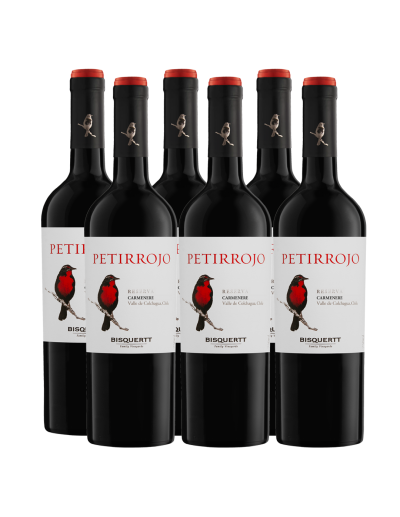Pack 6 Carmenere, Petirrojo, reserva, Bisquertt