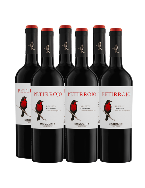 Pack 6 Carmenere, Petirrojo, reserva, Bisquertt