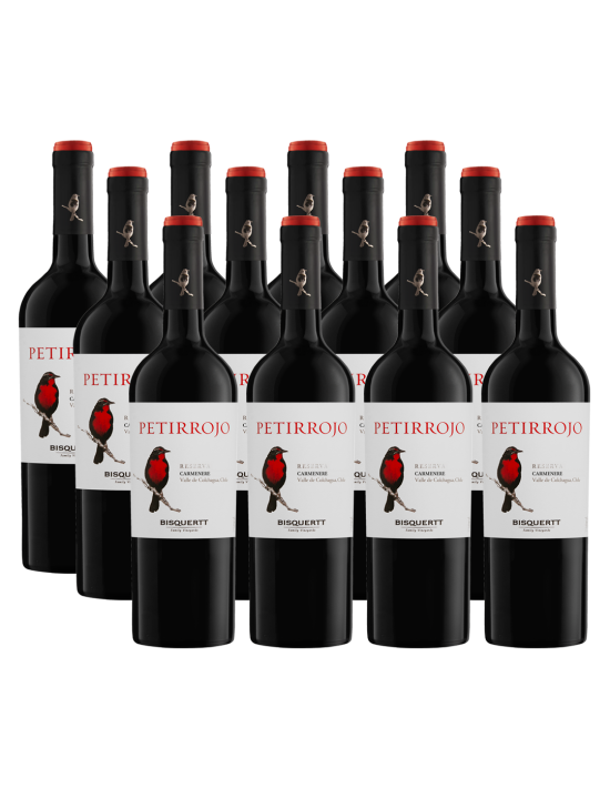 Pack 12 Carmenere, Petirrojo, reserva, Bisquertt