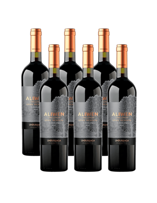 Pack 6 Carmenere, gran reserva, Aliwen, viña Undurraga en oferta!