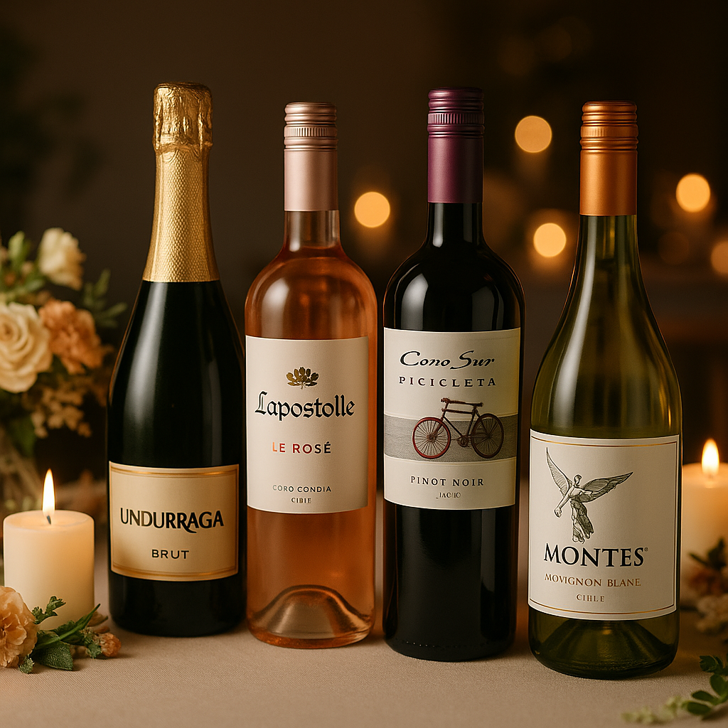 Selección variada de vinos para el Día de los Enamorados en ambiente romántico