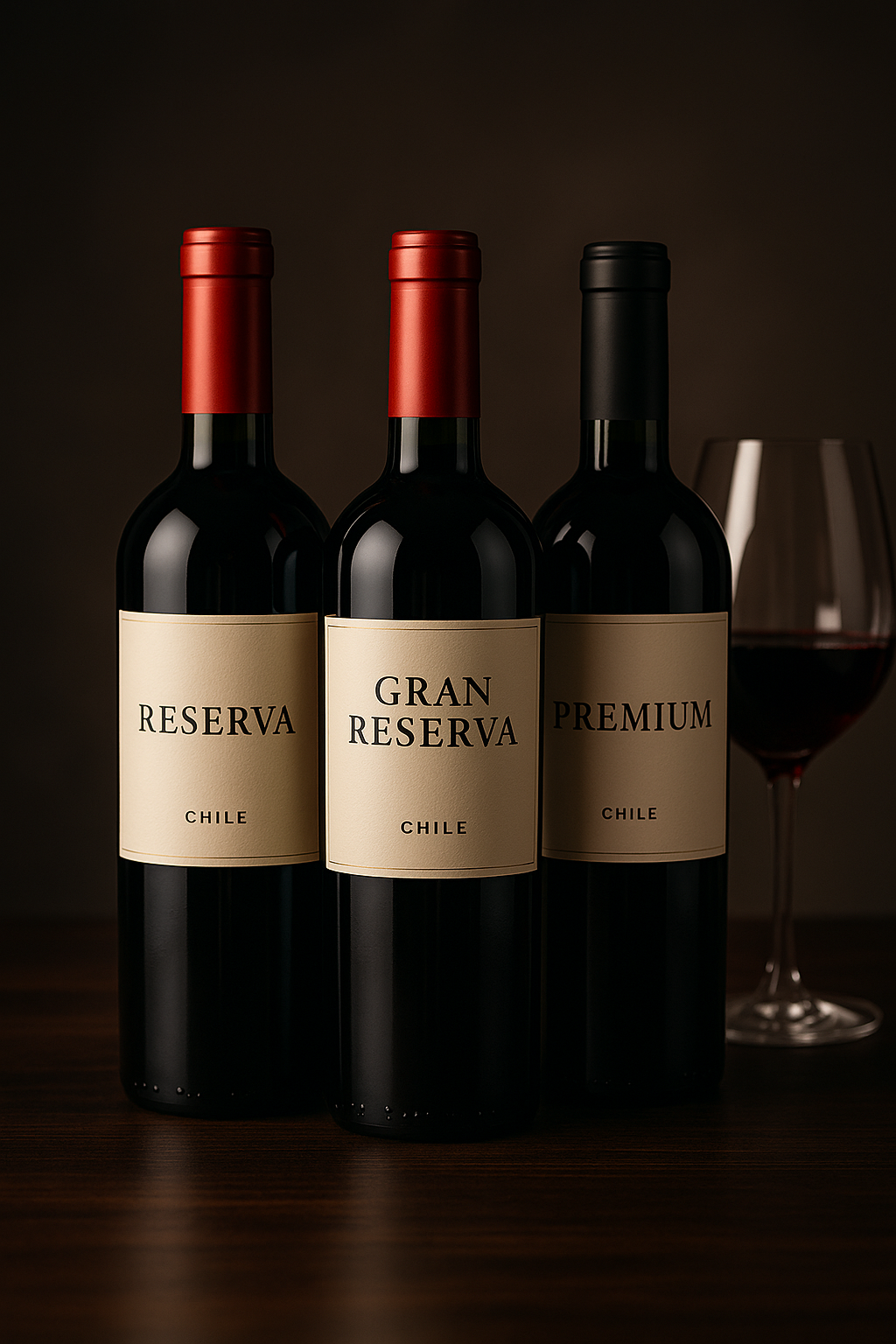 Vinos tintos chilenos Reserva, Gran Reserva y Premium